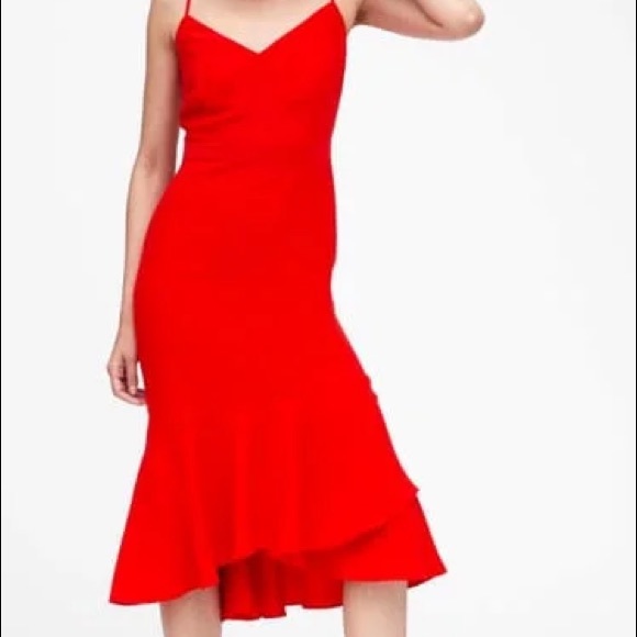NWT BANANA REPUBLIC RED DRESS - Picture 1 of 5